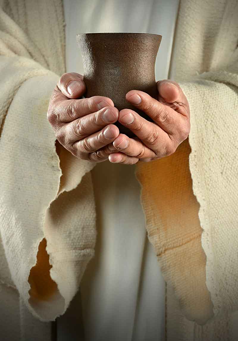 Pastor holding communion