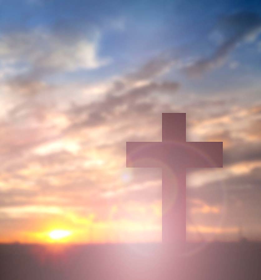 Cross in sunset